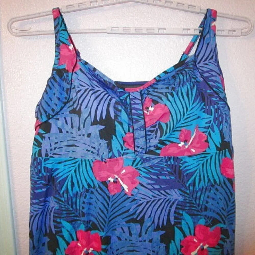 Swimsuits for All Womens Plus Size 32 5X Swim Dress One Piece Floral Wire Free